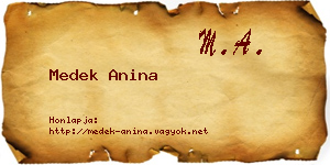Medek Anina névjegykártya